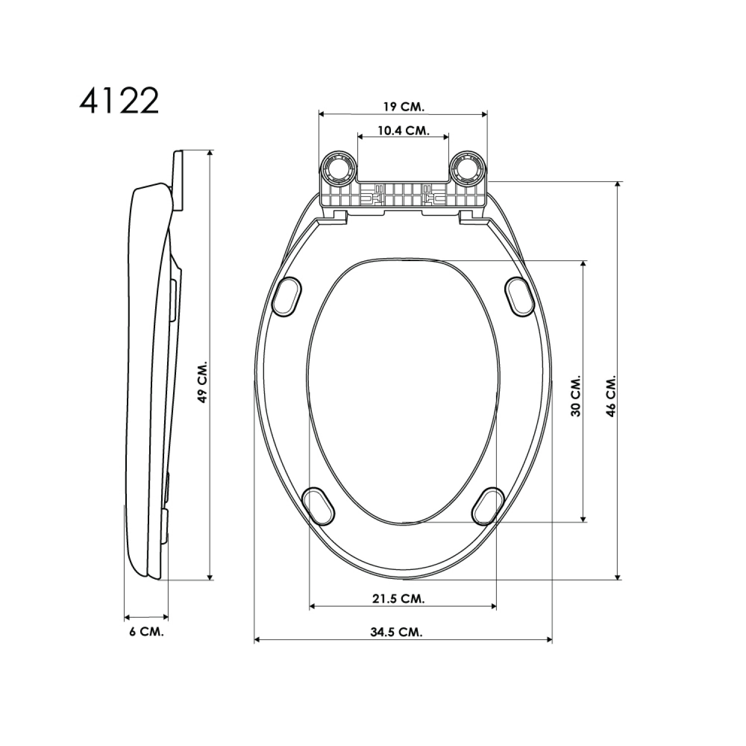 Verno ฝารองนั่งทรงอีลองเกต SLOW CLOSE รุ่น ELONGATED 4122