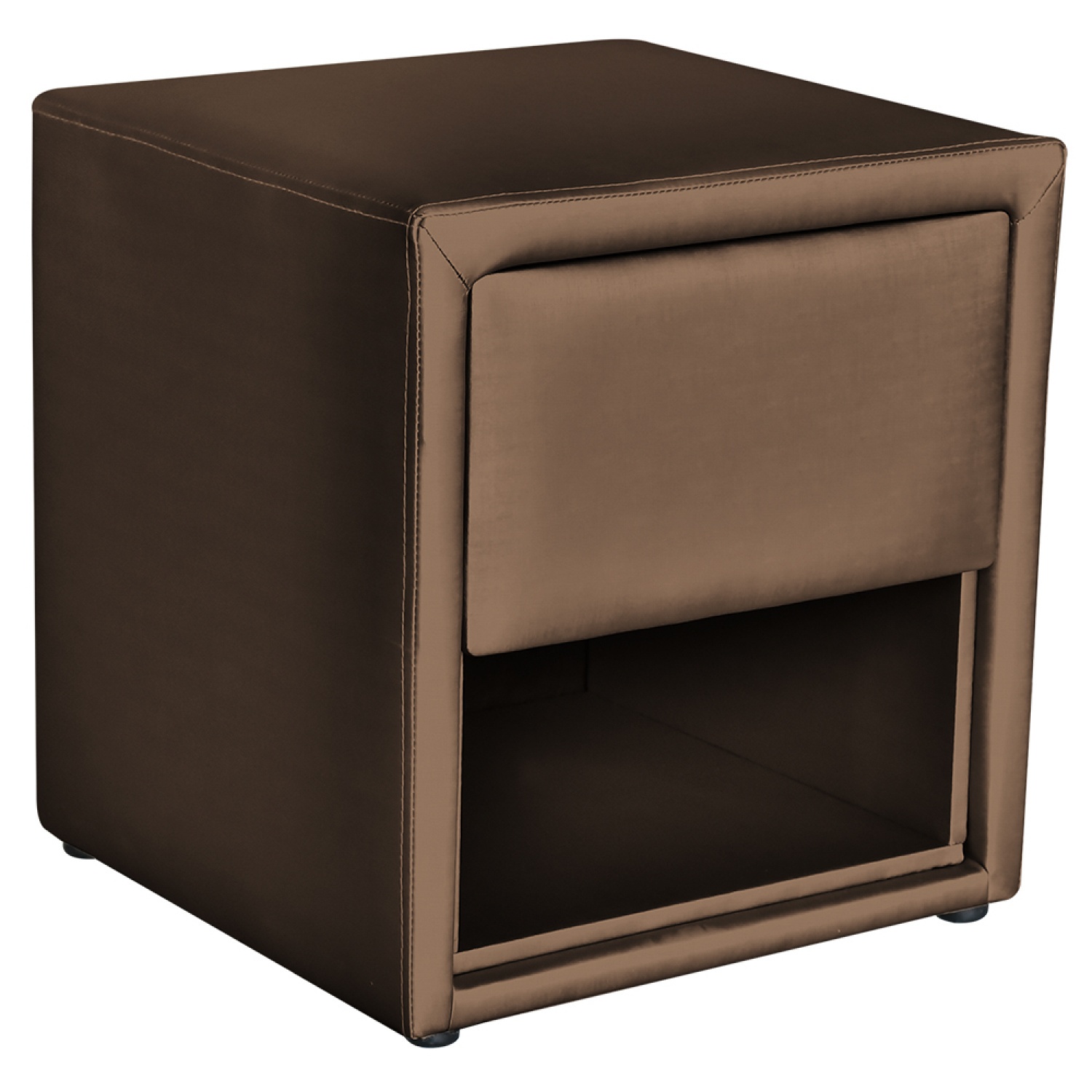 DELICATO ตู้ข้างเตียงหุ้มหนังแพรไหม รุ่น  ADEN ขนาด 45x45 ซม.
(มีลิ้นซัก) สีน้ำตาล