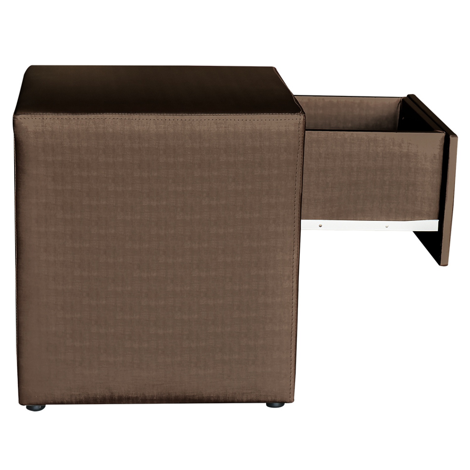 DELICATO ตู้ข้างเตียงหุ้มหนังแพรไหม รุ่น  ADEN ขนาด 45x45 ซม.
(มีลิ้นซัก) สีน้ำตาล