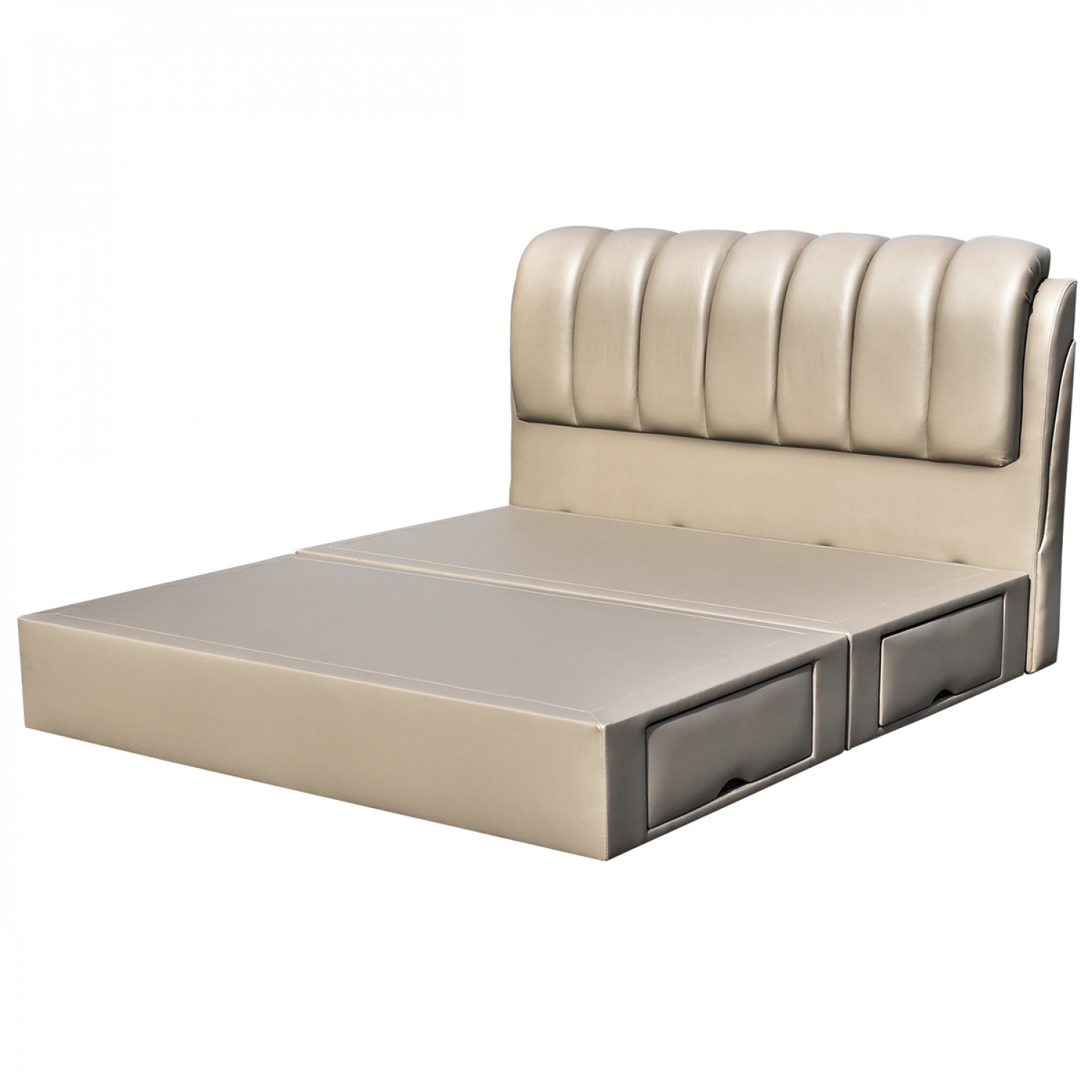 TRUFFLE เตียงนอนดีไซน์ XL ลิ้นชักข้าง รุ่น Olivia ขนาด 6 ฟุต สีน้ำตาล