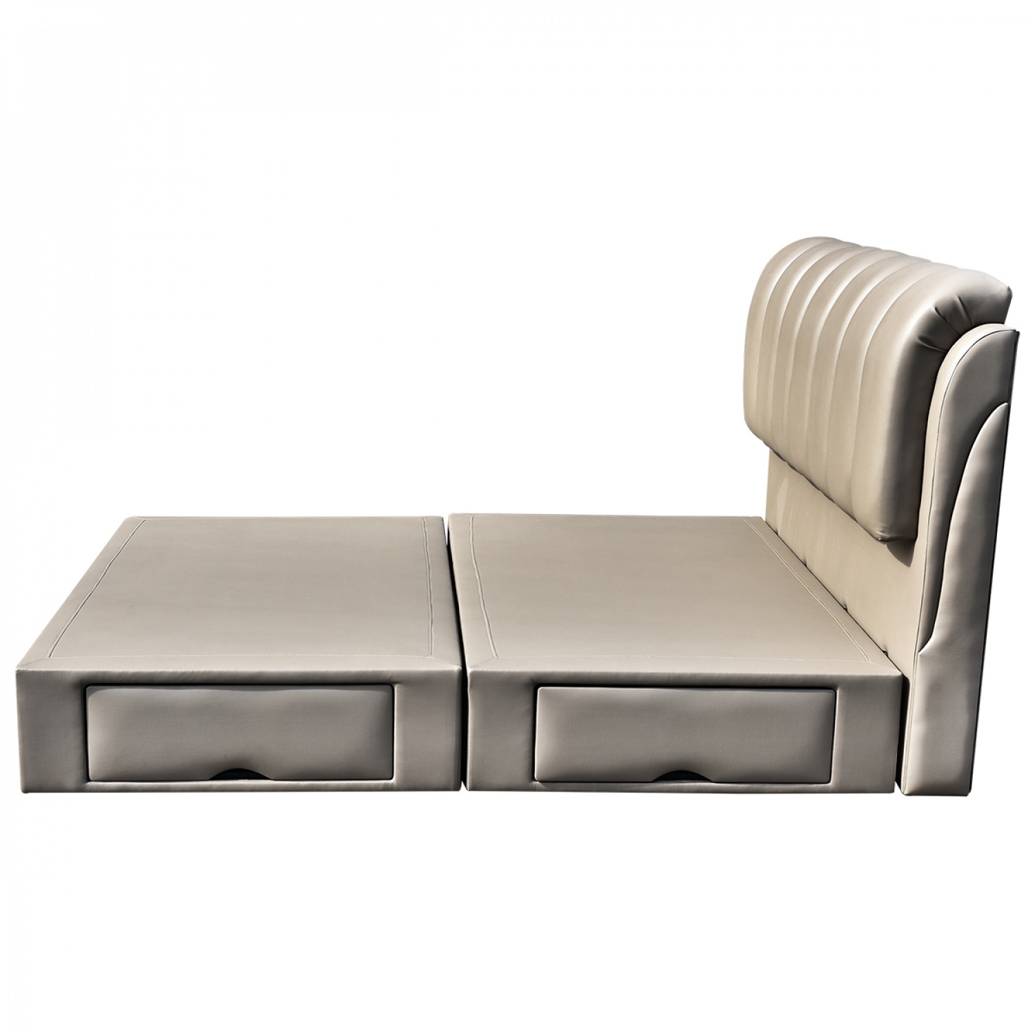 TRUFFLE เตียงนอนดีไซน์ XL ลิ้นชักข้าง รุ่น Olivia ขนาด 6 ฟุต สีน้ำตาล