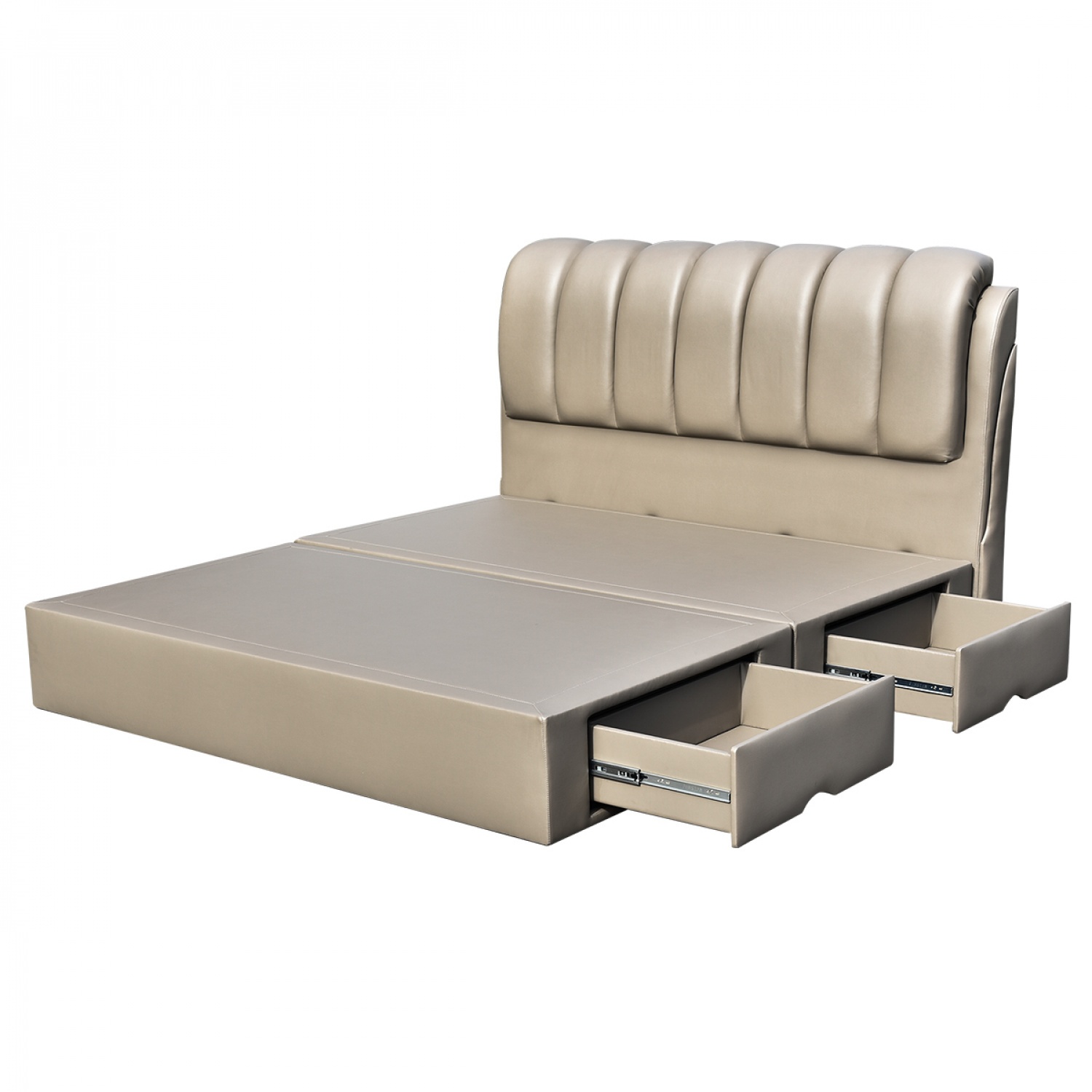 TRUFFLE เตียงนอนดีไซน์ XL ลิ้นชักข้าง รุ่น Olivia ขนาด 6 ฟุต สีน้ำตาล