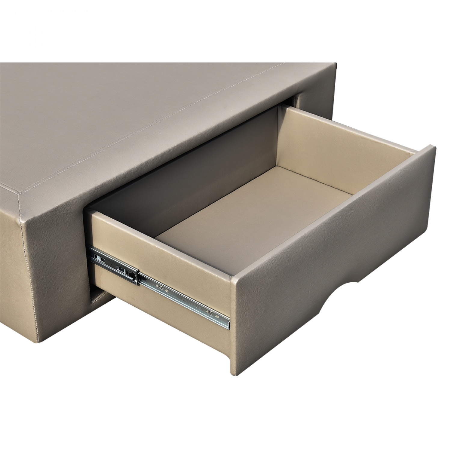 TRUFFLE เตียงนอนดีไซน์ XL ลิ้นชักข้าง รุ่น Olivia ขนาด 6 ฟุต สีน้ำตาล