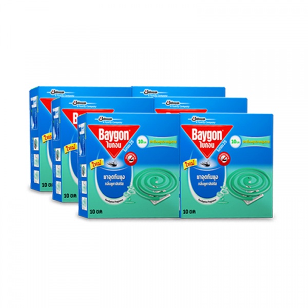 BAYGON ไบกอน ยาจุดกันยุง กลิ่นยูคาลิปตัส   5  ขดคู่ 