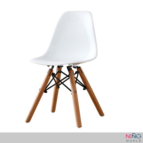 NINO WORLD เก้าอี้สไตล์โมเดิร์นที่นั่งพลาสติก ขาไม้สีบีช EM-2 คละสี