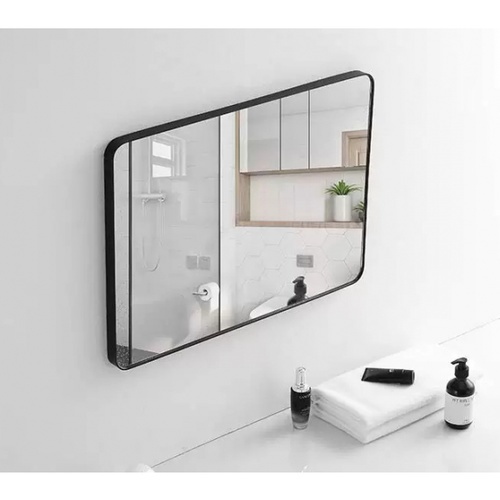 Nice ชุดกระจกอะลูมิเนียมทรงสี่เหลี่ยม 60X80 ซม. รุ่น คูปส์-แบล็ค สีดำ