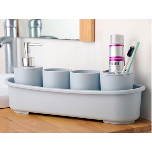 USUPSO ชุดสำหรับวางอุปกรณ์ในห้องน้ำ Nordic style + แก้ว  2 (#I)