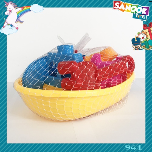 TOYS ของเล่นชุดเรือชายหาดและอุปกรณ์ 6ชิ้น คละสี#941(36.5x19.5x15ซม.)