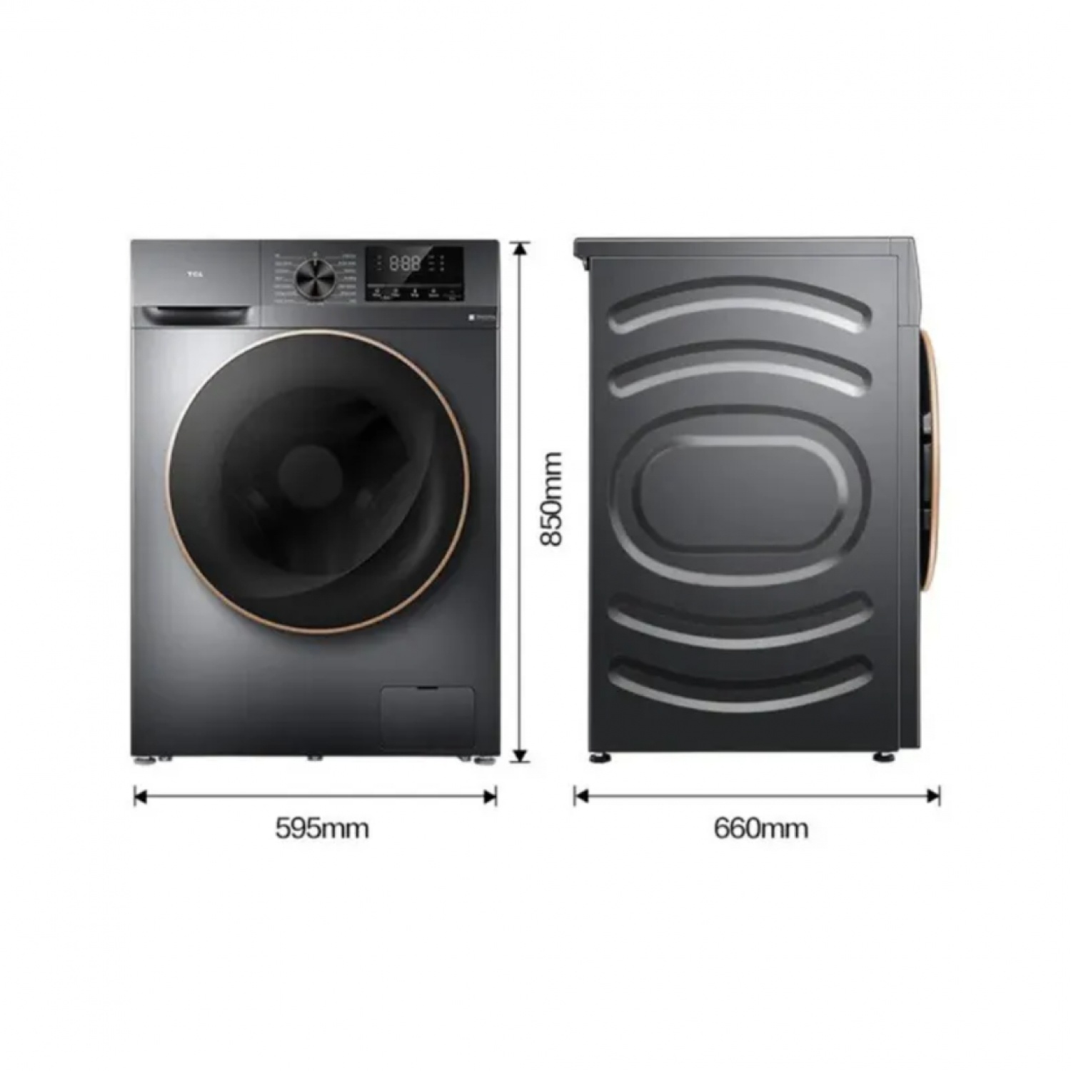 TCL เครื่องซักอบฝาหน้า รุ่น WT11EPWDG  (ซัก 10กก. อบ 7กก.) สีเทา