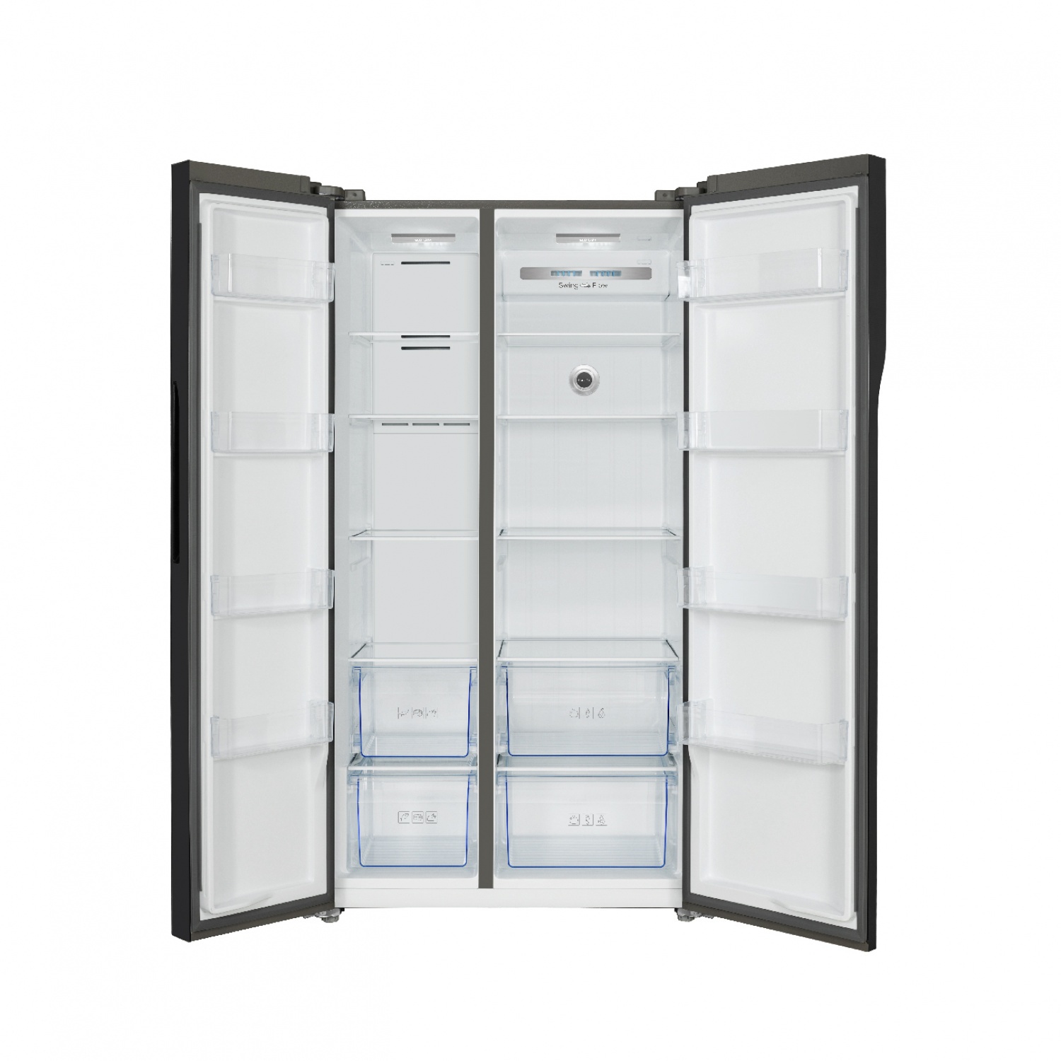 TCL ตู้เย็น SIDE BY SIDE ขนาด 22.3 คิว รุ่น RT62GPSBD สีดำกระจก