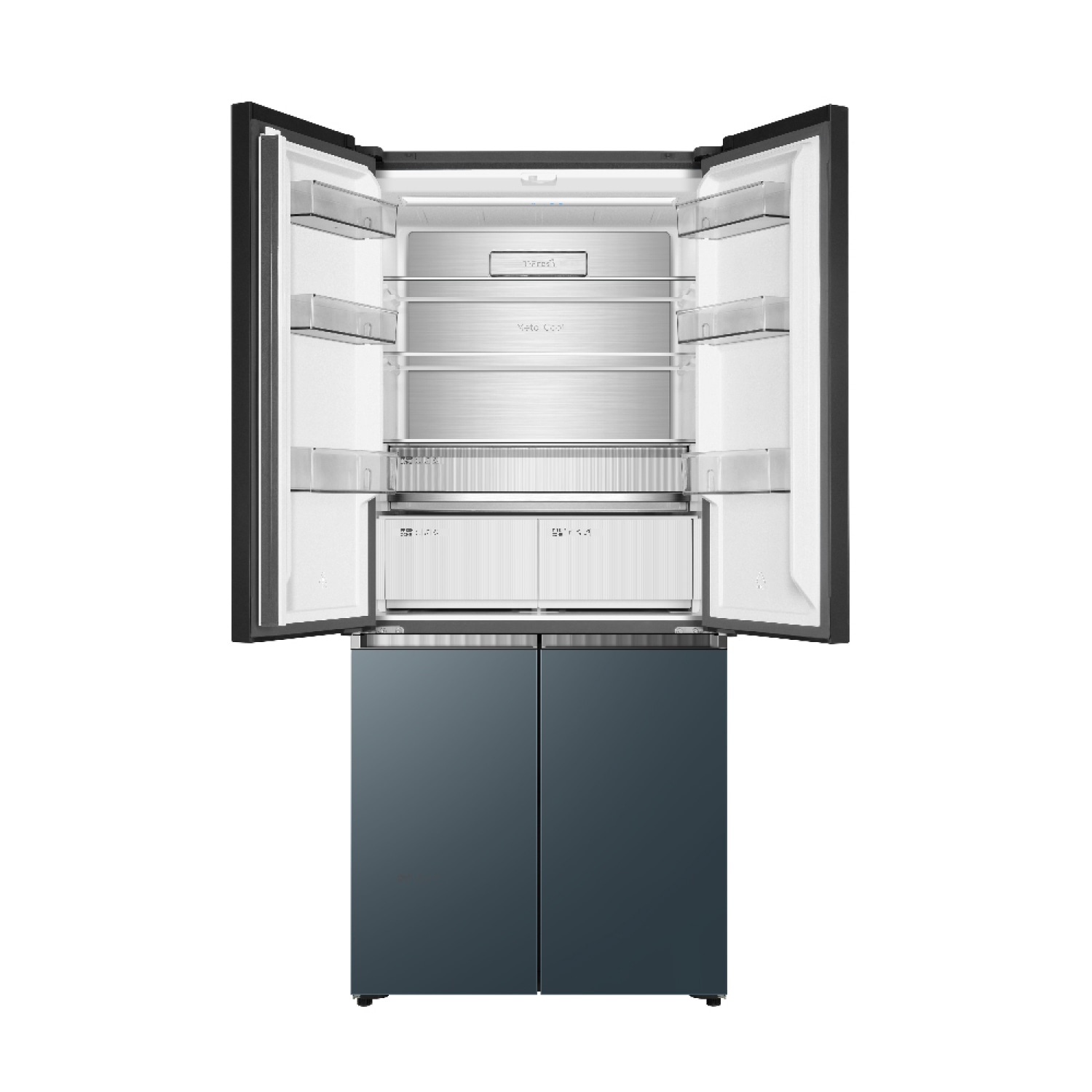 TCL ตู้เย็น 4 ประตู Free built-in 18.4 คิว RT52GCCDE  สี Glacier Blue Glass