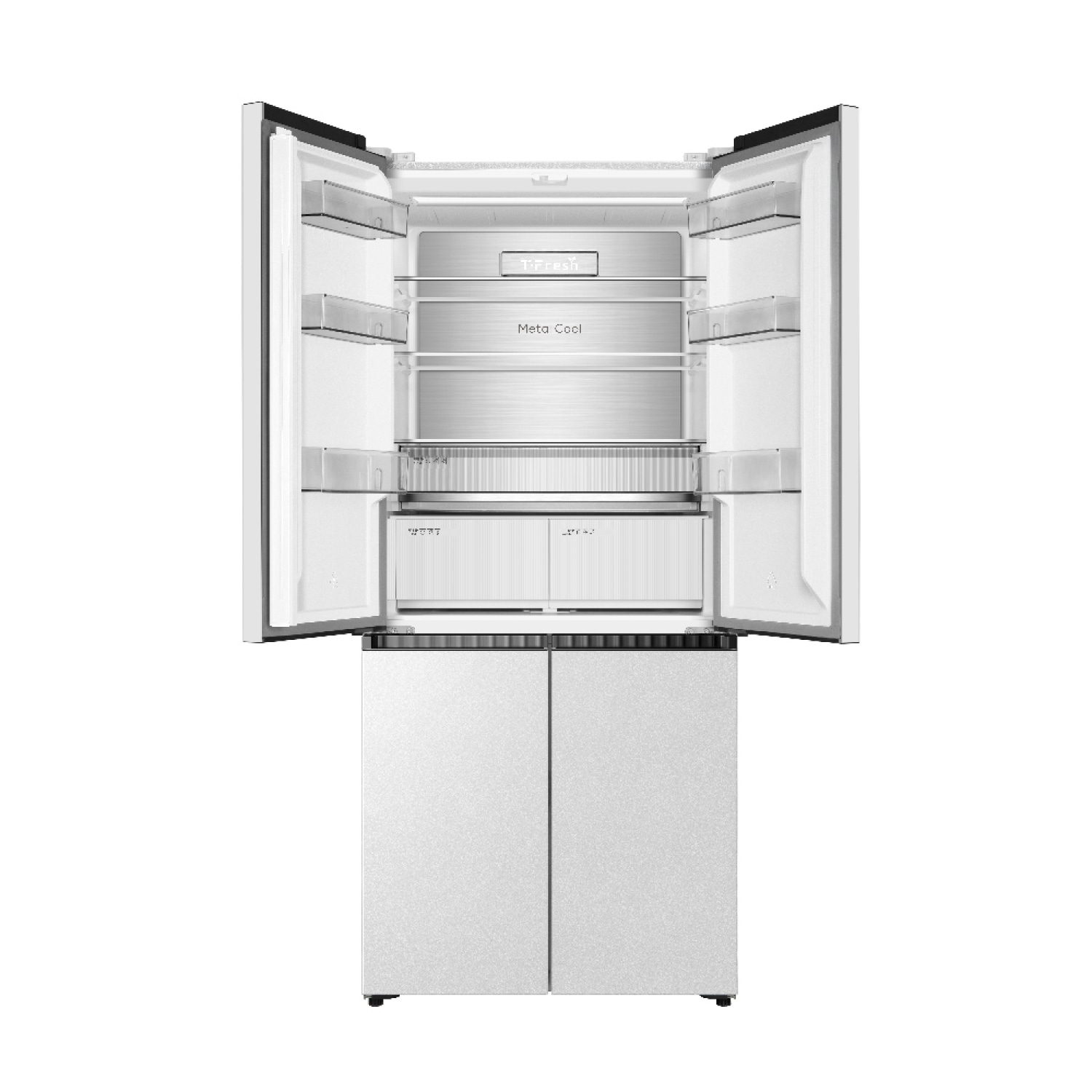 TCL ตู้เย็น 4 ประตู Free built-in 18.4 คิว RT52GCCDW  สี White Glass