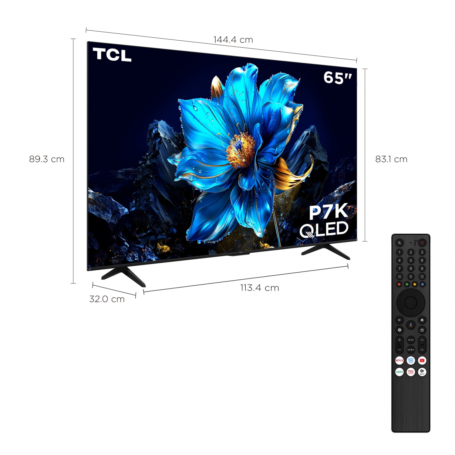 TCL โทรทัศน์ QLED TV ขนาด 65 นิ้ว รุ่น 65P7K สีดำ
