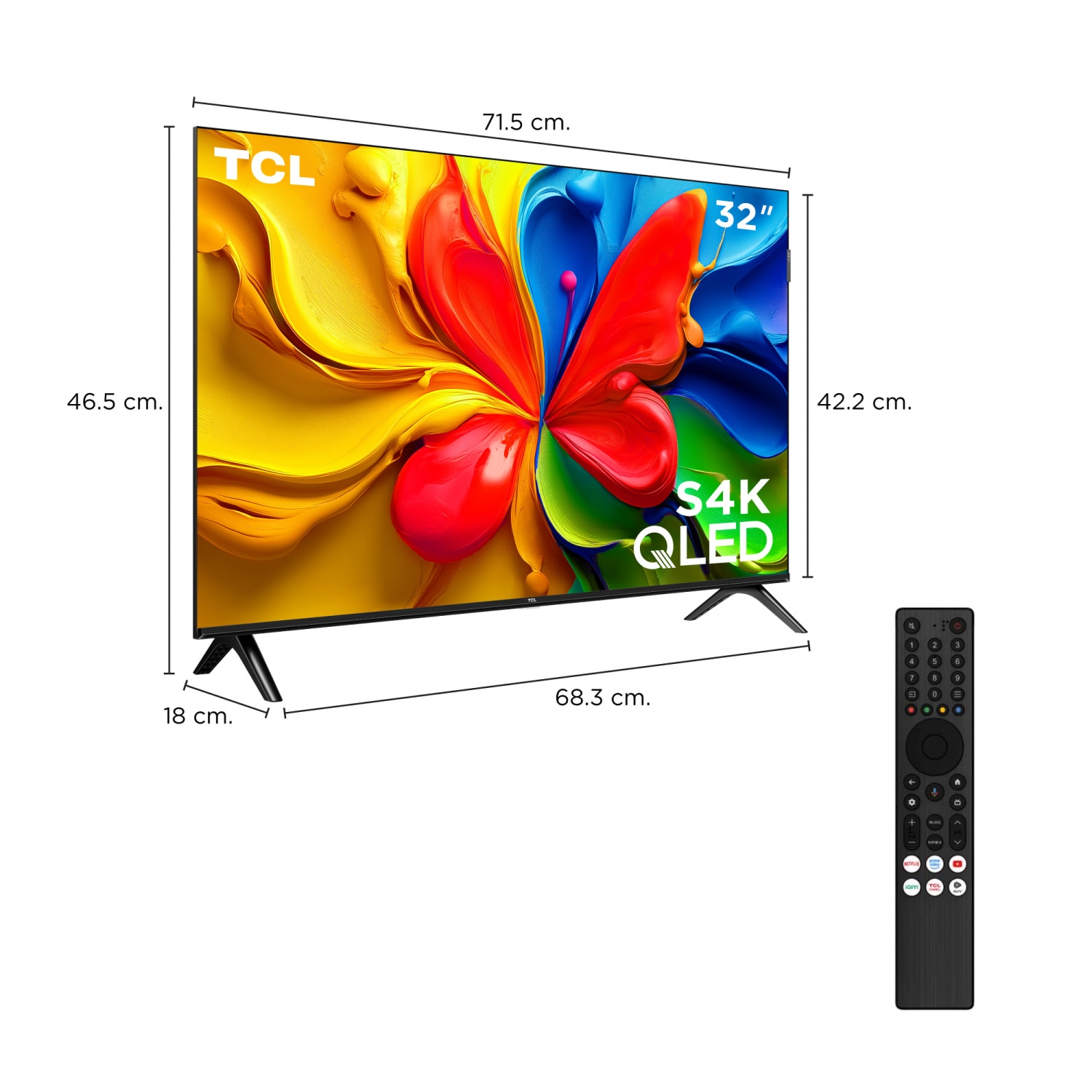 TCL โทรทัศน์ QLED TV ขนาด 32นิ้ว รุ่น 32S4K สีดำ