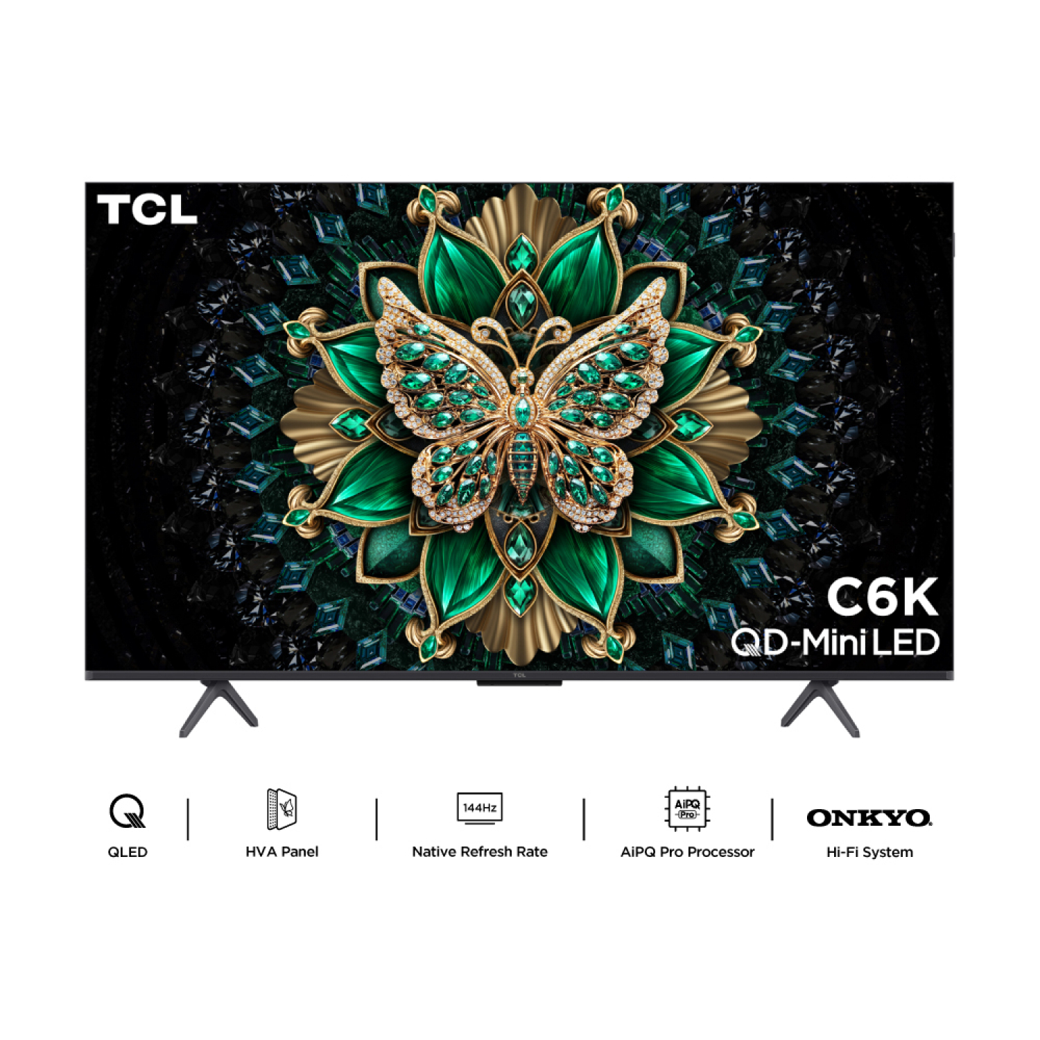 TCL โทรทัศน์ QD mini LED 4K TV ขนาด 55 นิ้ว รุ่น 55C6K สีดำ