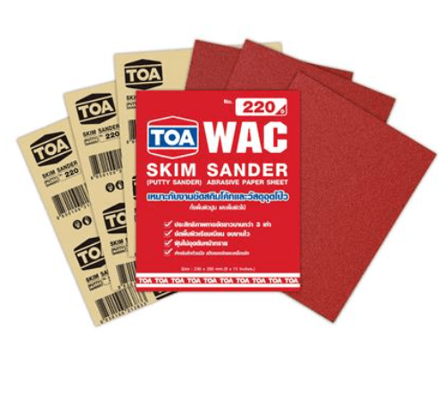 TOA กระดาษทรายขัดสกิมโค้ท WAC 9