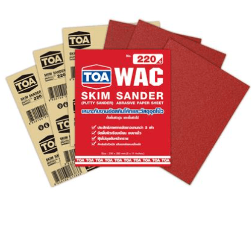 TOA กระดาษทรายขัดสกิมโค้ท WAC 9