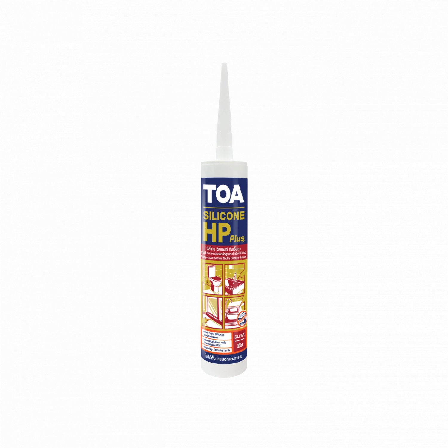 ทีโอเอ ซิลิโคน ซีลแลนท์ HP PLUS กันเชื้อรา (ชนิดไม่กรด)#สีใส
