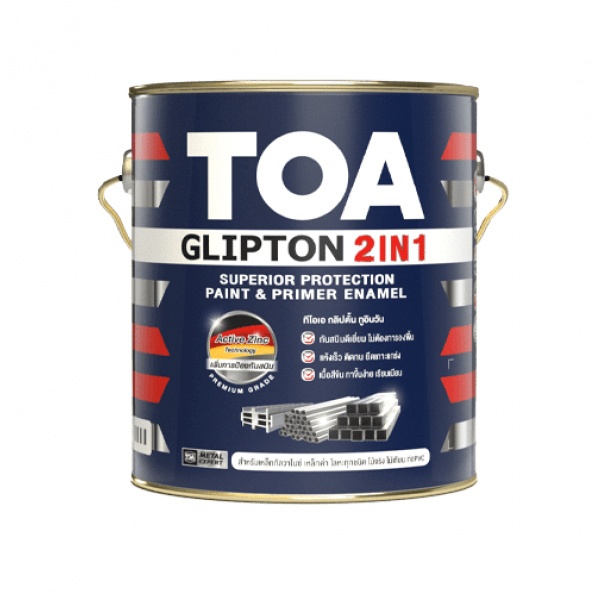 ทีโอเอ กลิปตั้น 2IN1 สีเคลือบ เงา 1/4 กล. #GG100 สีขาว