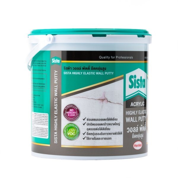 SISTA อะคริลิควอลล์พัตตี้ ชนิดยืดหยุ่นสูง 4 กก.สีขาว