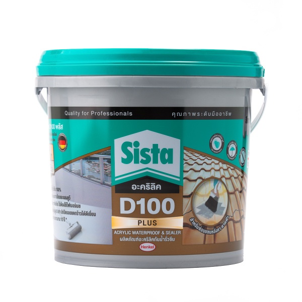 SISTA อะคริลิคกันน้ำรั่วซึม D100 พลัส 4 กก. สีเทา