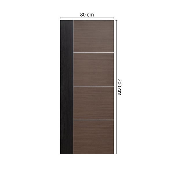 ECO-DOOR  ประตู WPC รุ่น WP3 ภายใน ขนาด 80x200 ซม. สีเกรย์โอ๊ค (ไม่เจาะลูกบิด)