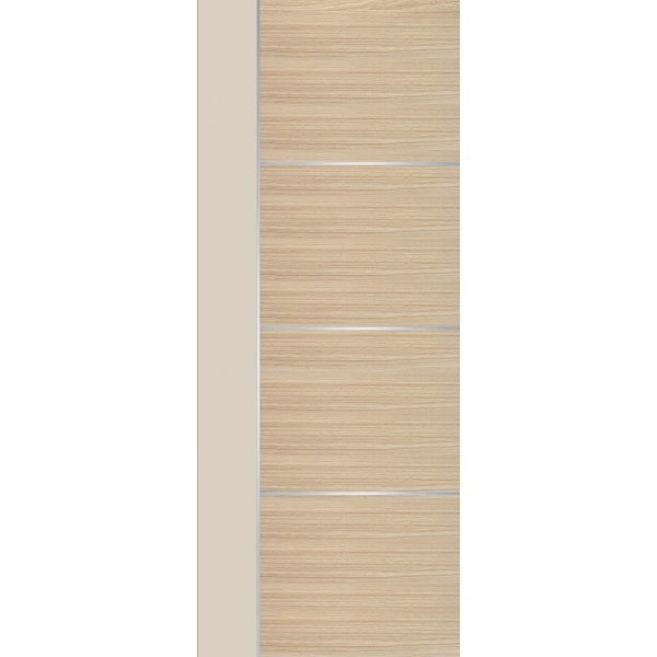 ECO-DOOR  ประตูไม้ WPC  รุ่น WP4 ภายใน ขนาด 80x200 ซม. สีไอเวอรี่ทีค (ไม่เจาะลูกบิด)