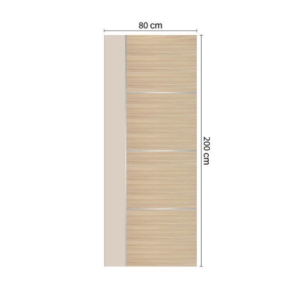 ECO-DOOR  ประตูไม้ WPC  รุ่น WP4 ภายใน ขนาด 80x200 ซม. สีไอเวอรี่ทีค (ไม่เจาะลูกบิด)