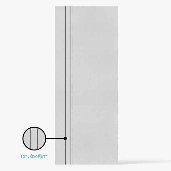 ECO-DOOR  ประตูภายใน UPVC เอ็กซ์ทรูชั่น  รุ่น PE4 ขนาด 80x200 ซม. สีขาว (เจาะลูกบิด)
