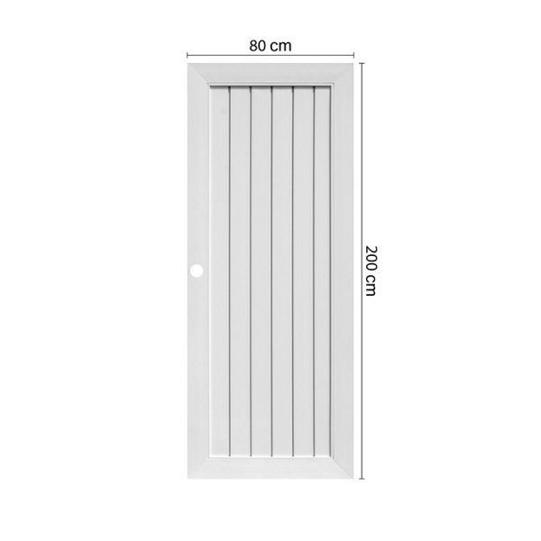 ECO-DOOR  ประตู UPVC โปรไฟล์  รุ่น TLW 1 ภายนอกและภายใน ขนาด 80x200 ซม. สีขาว (เจาะลูกบิด)