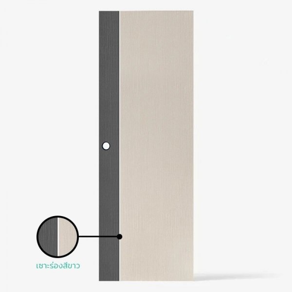 ECO-DOOR  ประตู UPVC เอ็กซ์ทรูชั่น  รุ่น PD1 ภายใน ขนาด 70x200 ซม. สีเกรย์ไอเวอรี่ (เจาะลูกบิด)