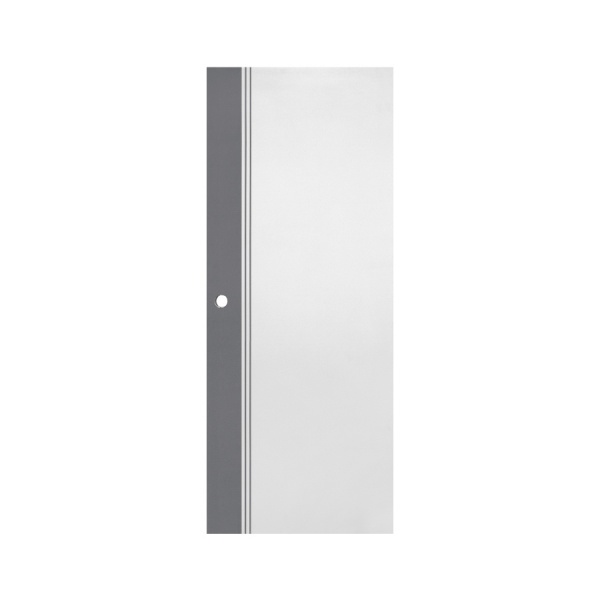 ECO-DOOR ประตูภายนอก uPVC รุ่น ED1 ขนาด 80x200 ซม. สีทูโทน เทา-ขาว (เจาะลูกบิด)