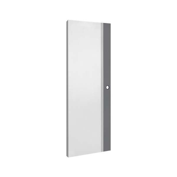 ECO-DOOR ประตูภายนอก uPVC รุ่น ED1 ขนาด 80x200 ซม. สีทูโทน เทา-ขาว (เจาะลูกบิด)
