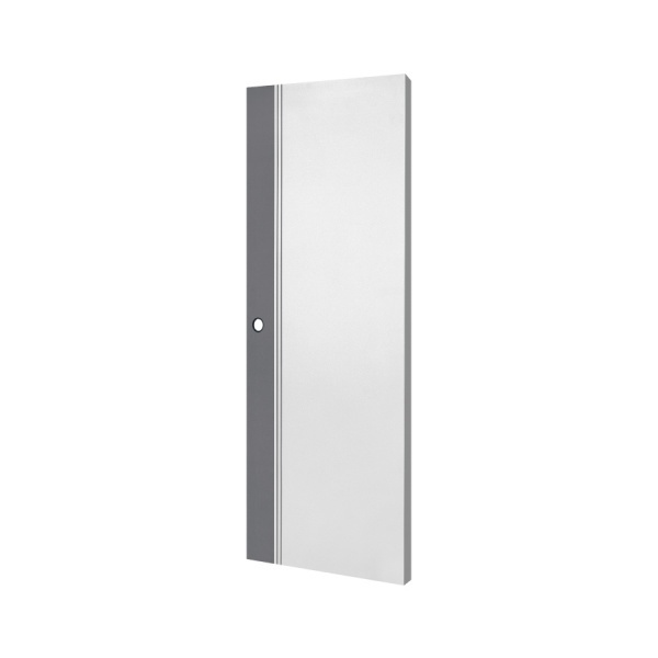 ECO-DOOR ประตูภายนอก uPVC รุ่น ED1 ขนาด 80x200 ซม. สีทูโทน เทา-ขาว (เจาะลูกบิด)