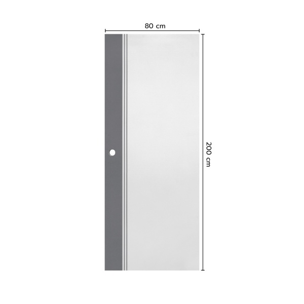 ECO-DOOR ประตูภายนอก uPVC รุ่น ED1 ขนาด 80x200 ซม. สีทูโทน เทา-ขาว (เจาะลูกบิด)