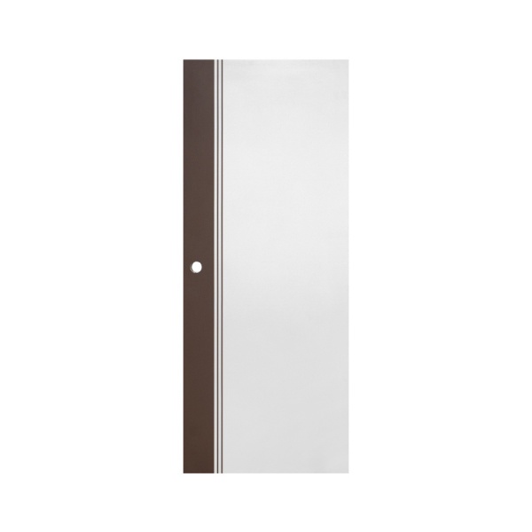 ECO-DOOR ประตูภายนอก uPVC รุ่น ED2 ขนาด 80x200 ซม. สีทูโทน น้ำตาล-ขาว (เจาะลูกบิด)