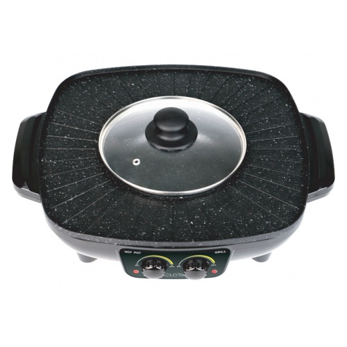 CLOSE เตาปิ้งย่างอเนกประสงค์พร้อมหม้อสุกี้ 1500 วัตต์ รุ่น OT-BS07 สีดำ