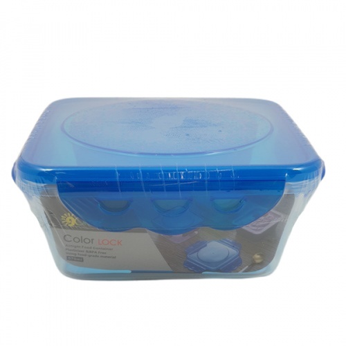 GOME กล่องอาหารพลาสติกทรงสี่เหลี่ยม  13.3x13.3x6.3 ซม. E1624A-BU 570ML สีน้ำเงิน