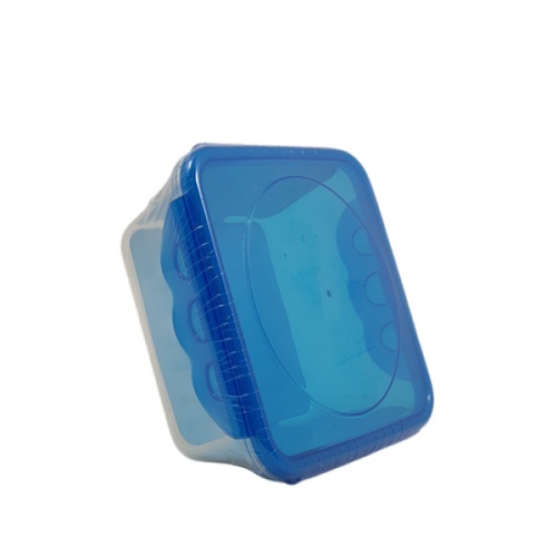 GOME กล่องอาหารพลาสติกทรงสี่เหลี่ยม 13.3x13.3x6.3 ซม. E1624A-BU 570ML สีน้ำเงิน