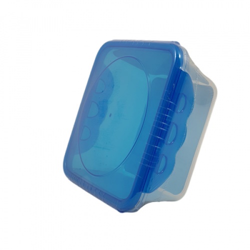 GOME กล่องอาหารพลาสติกทรงสี่เหลี่ยม 13.3x13.3x6.3 ซม. E1624A-BU 570ML สีน้ำเงิน