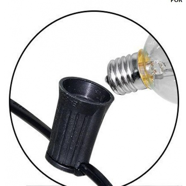 EILON สายไฟระย้า ขั้วยางกันน้ำ E27 ยาว 10m พร้อมหลอดไฟ 32 หลอด รุ่น PQS-JTQP10-32