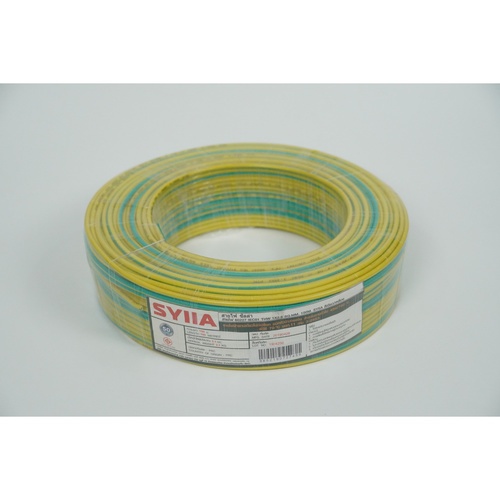 SYLLA   สายไฟ IEC01 THW 1x2.5 Sq.mm. 100m. SYIIA สีเขียว/เหลือง