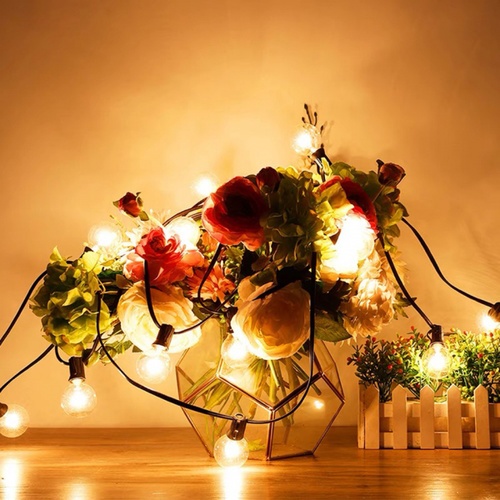 EILON สายไฟระย้า ขั้วยางกันน้ำ E27 ยาว 10m พร้อมหลอดไฟ 20 หลอด รุ่น PQS-JTQP10