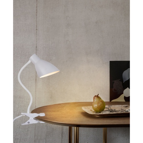 EILON โคมไฟขาหนีบหลอดขั้ว E27 พร้อมสายไฟยาว 2m รุ่น EDTJ-E27-DW02 สีขาว