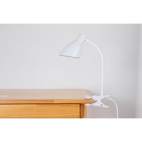 EILON โคมไฟขาหนีบหลอดขั้ว E27 พร้อมสายไฟยาว 2m รุ่น EDTJ-E27-DW02 สีขาว