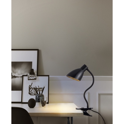 EILON โคมไฟขาหนีบหลอดขั้ว E27 พร้อมสายไฟยาว 2m รุ่น EDTJ-E27-DB02 สีดำ