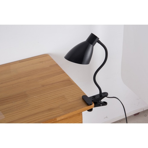 EILON โคมไฟขาหนีบหลอดขั้ว E27 พร้อมสายไฟยาว 2m รุ่น EDTJ-E27-DB02 สีดำ