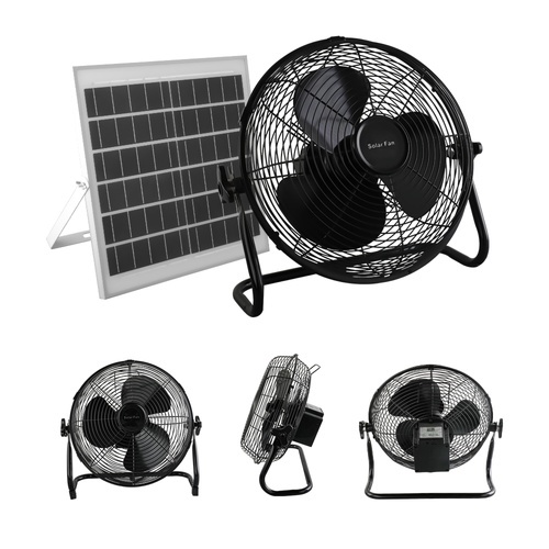 INOVA พัดลมโซล่าเซลล์ตั้งพื้น 12 นิ้ว 15W พร้อมแผง รุ่น HS-118 สีดำ