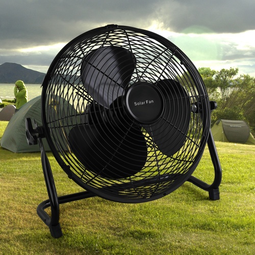 INOVA พัดลมโซล่าเซลล์ตั้งพื้น 12 นิ้ว 15W พร้อมแผง รุ่น HS-118 สีดำ