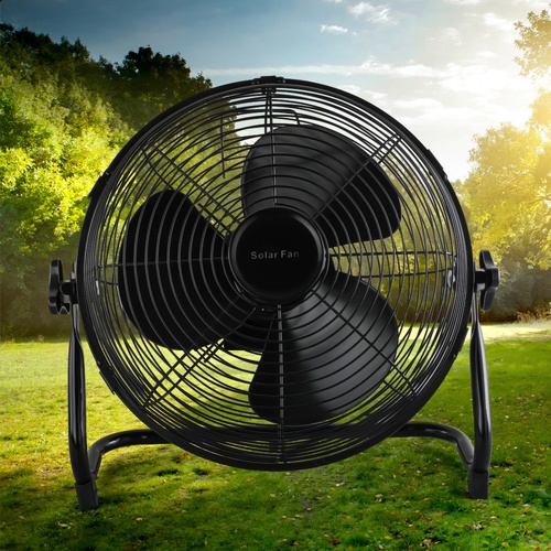 INOVA พัดลมโซล่าเซลล์ตั้งพื้น 12 นิ้ว 15W พร้อมแผง รุ่น HS-118 สีดำ